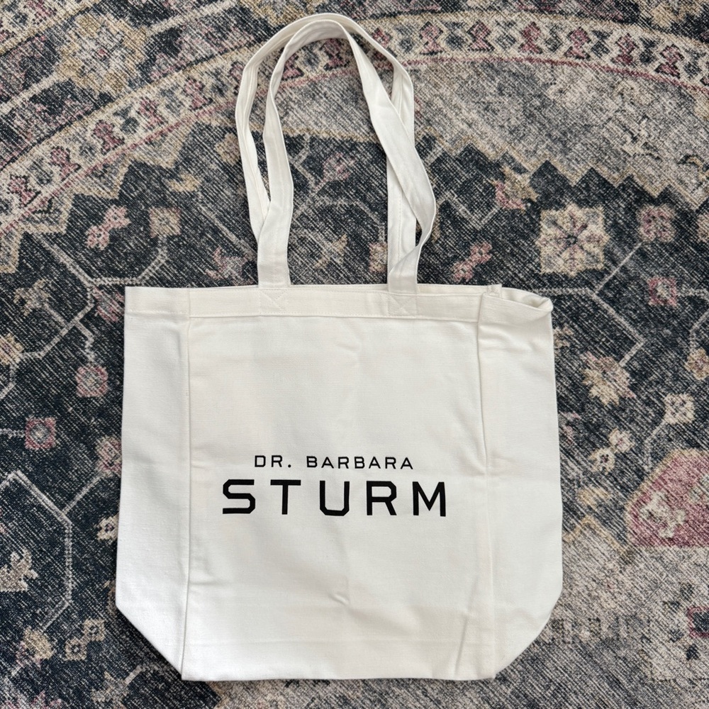 Dr. Barbara Sturm White Canvas Tote Bag